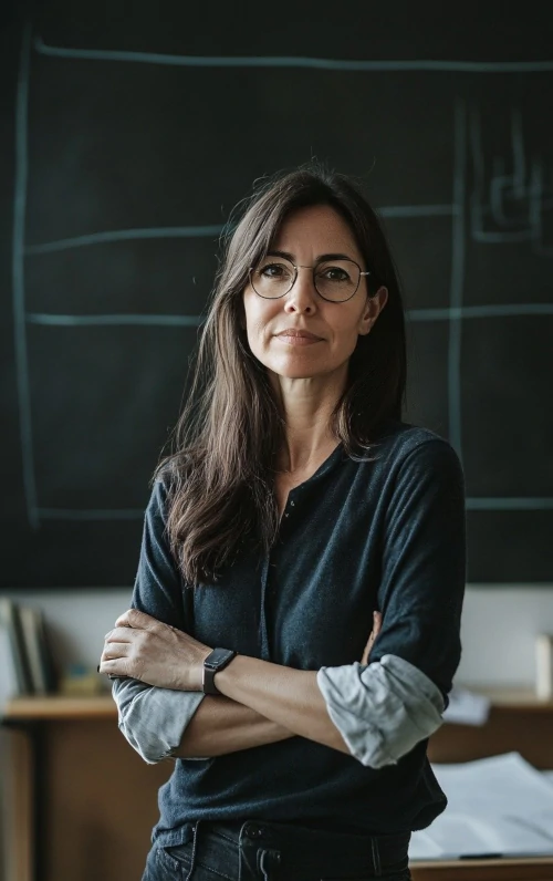 Nauczycielka przy tablicy