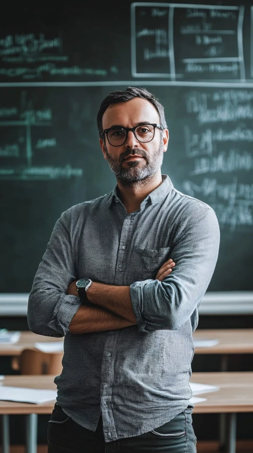 Nauczyciel przy tablicy